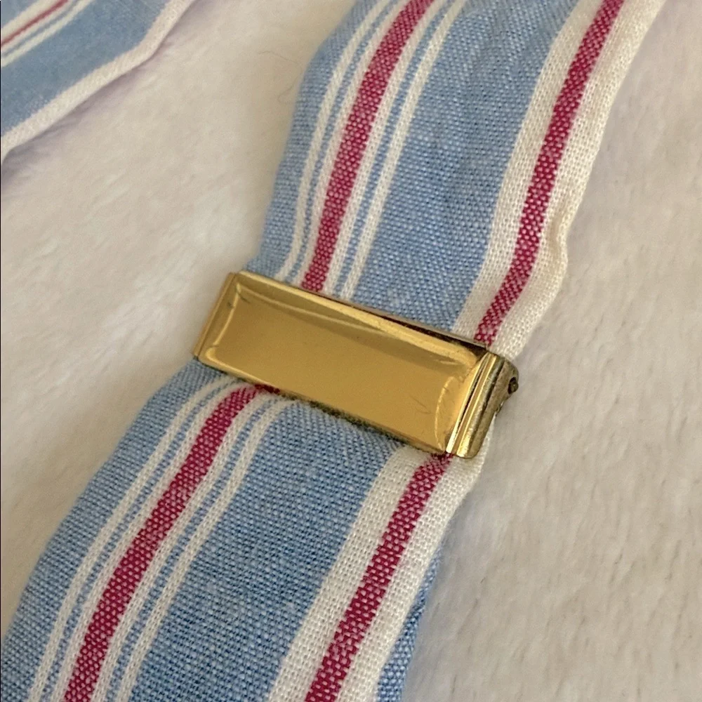 {VTG} Polo Ralph Lauren | 80s 90s Chambray Striped Braces Suspenders Made in USA - Picture 7 of 16